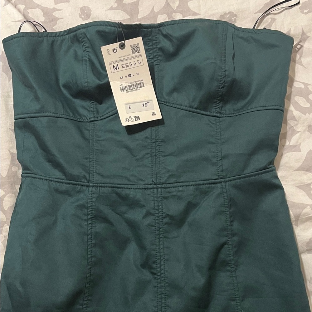 Zara Green Strapless Dress